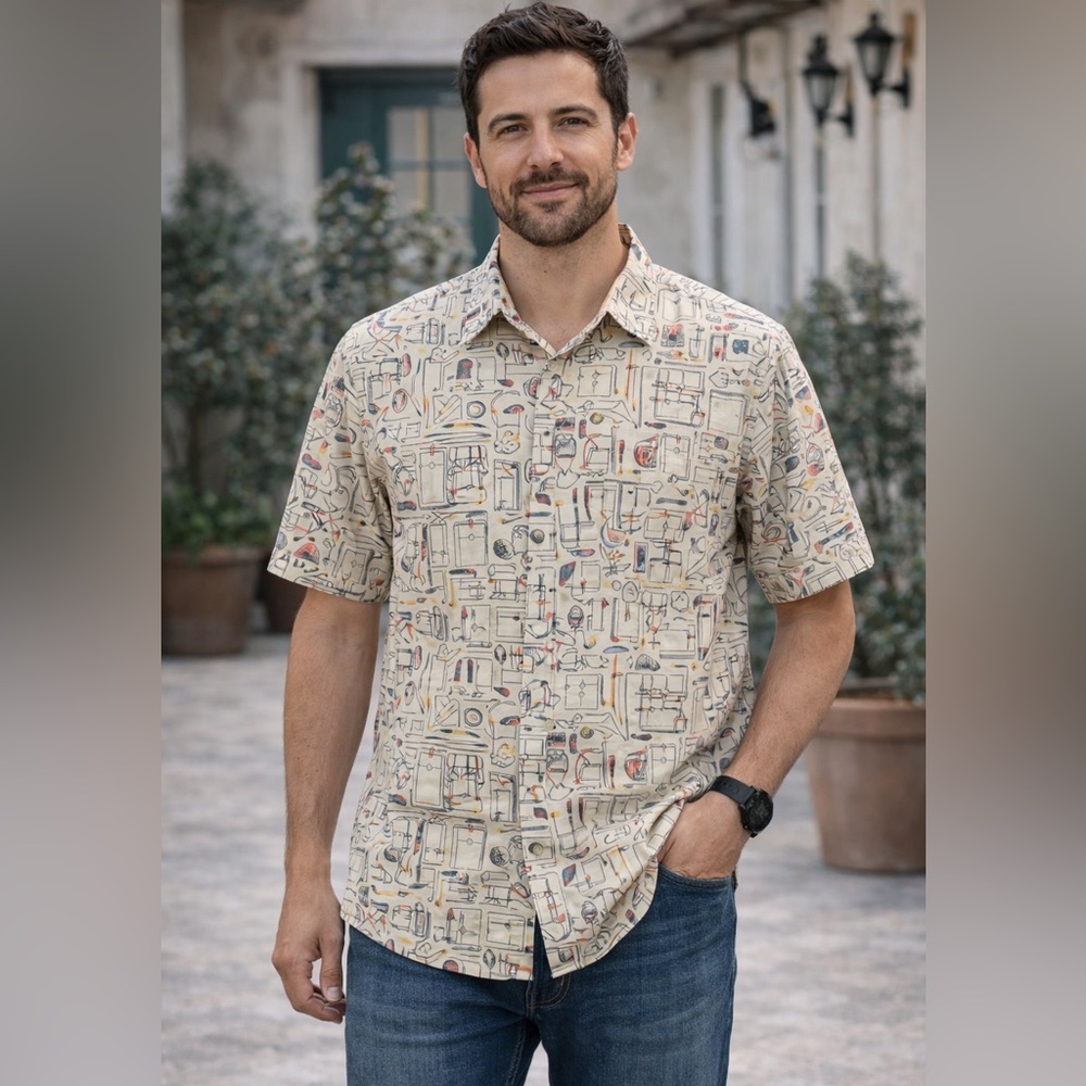 Vintage Patterned Men's Shirt